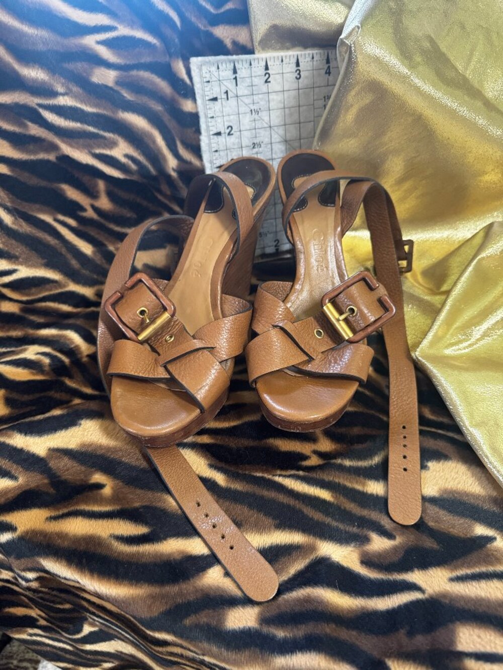 Chloe sandals - brown, size 7.5